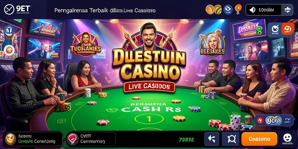 Tampilan gameplay Live Casino yang menarik di aplikasi 9ET.