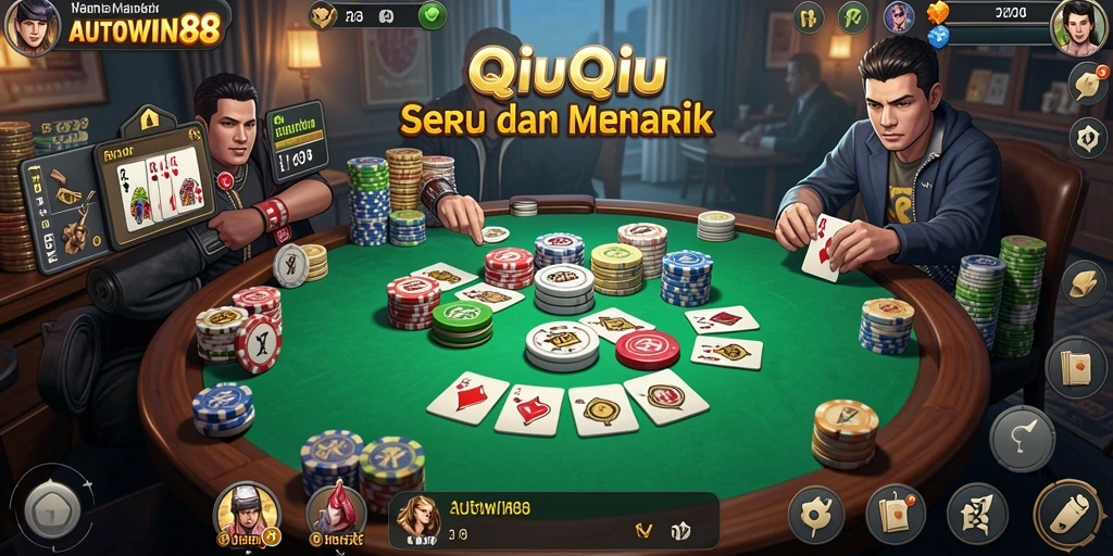 Screenshot utama AUTOWIN88 menampilkan gameplay QiuQiu yang mendebarkan.