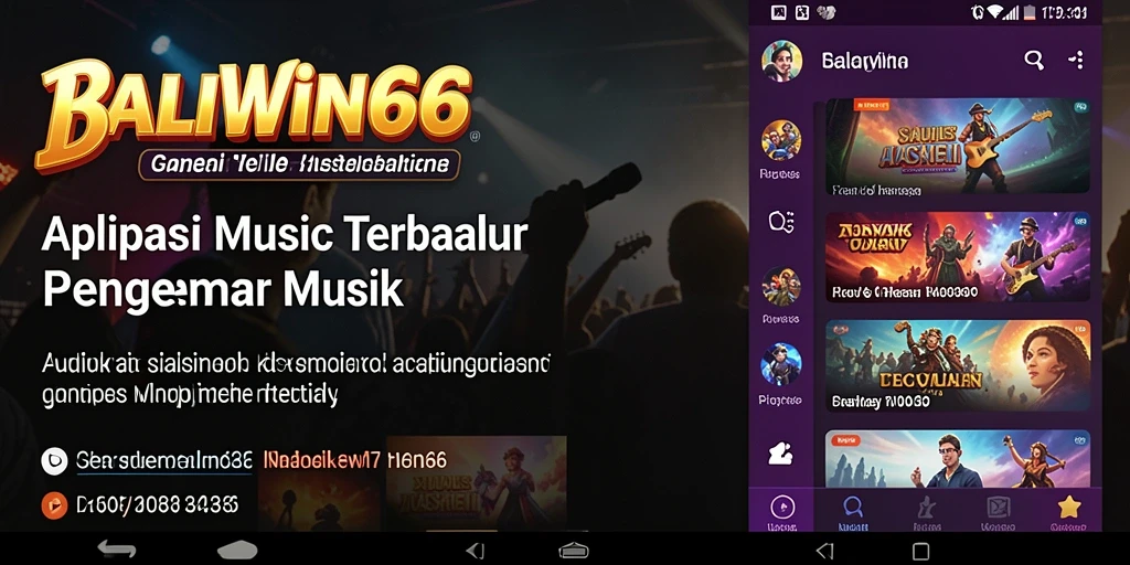 Tampilan utama BALIWIN66 dengan fitur musik dan karaoke.
