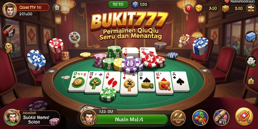 Screenshot BUKIT777 menampilkan aksi seru dalam permainan QiuQiu.