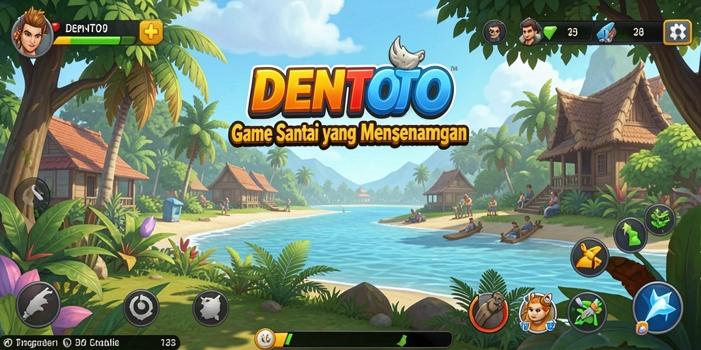 Tampilan gameplay DENTOTO yang cerah dan menyenangkan.