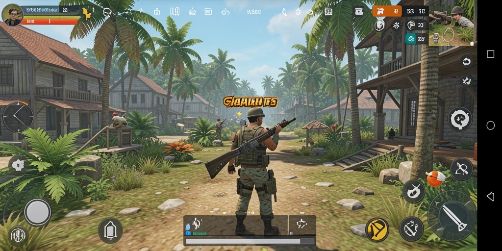 Tampilan gameplay F32 yang menampilkan interaksi karakter dalam dunia simulasi.