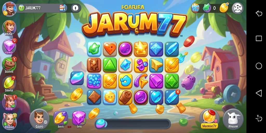 Tampilan gameplay JARUM77 yang penuh warna dan menantang.
