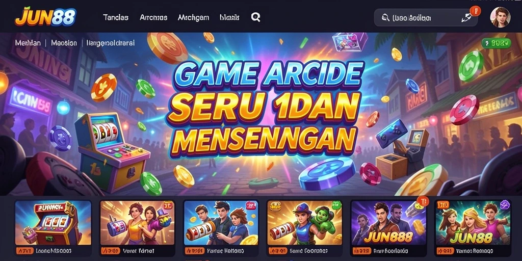 Tampilan gameplay seru dalam game Arcade JUN88.