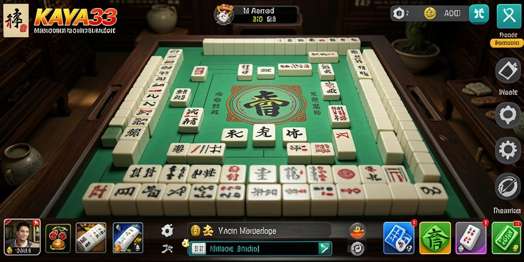 Tampilan gameplay yang menarik dalam permainan Mahjong KAYA33.