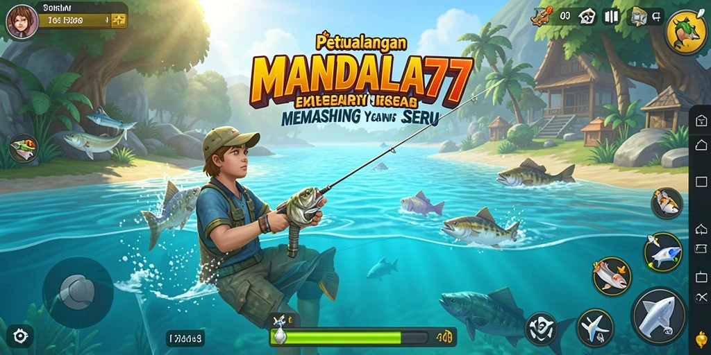 Screenshot gameplay MANDALA77 yang menunjukkan aksi memancing seru.