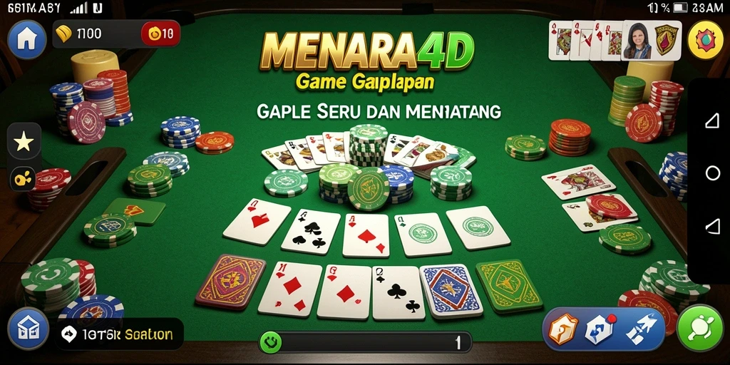 Tampilan gameplay Gaple yang menarik dan seru.