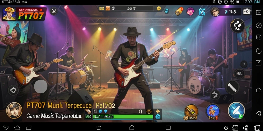 Screenshot gameplay PT707 menampilkan tantangan musik yang seru dan interaktif.