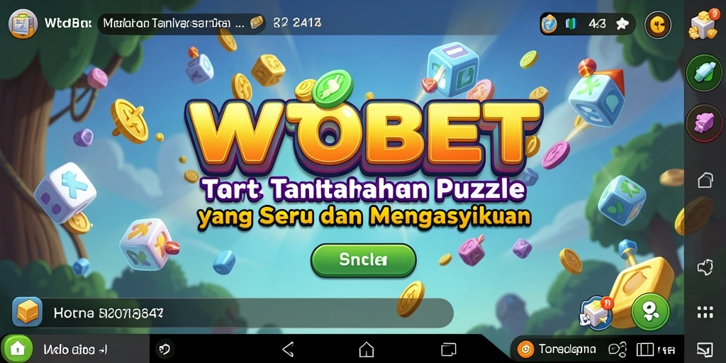 Screenshot gameplay WTOBET menampilkan tantangan puzzle yang menarik.